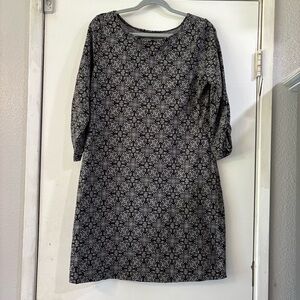 Soybu Active Dress Gray Black Printed Geo 3/4 Sleeve Womens Large